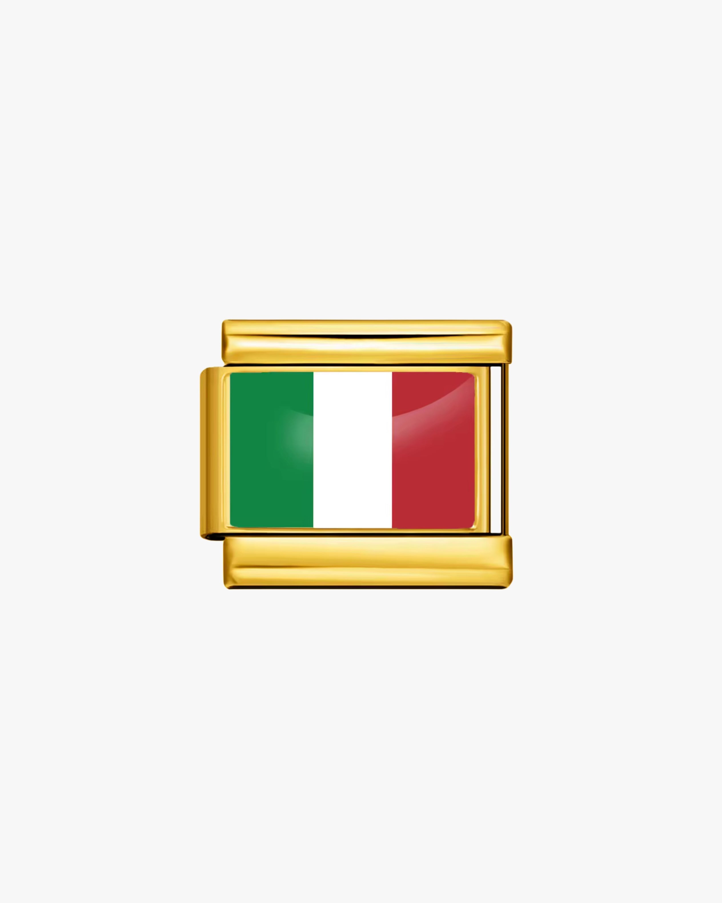 ITALY FLAG CHARM - GOLD