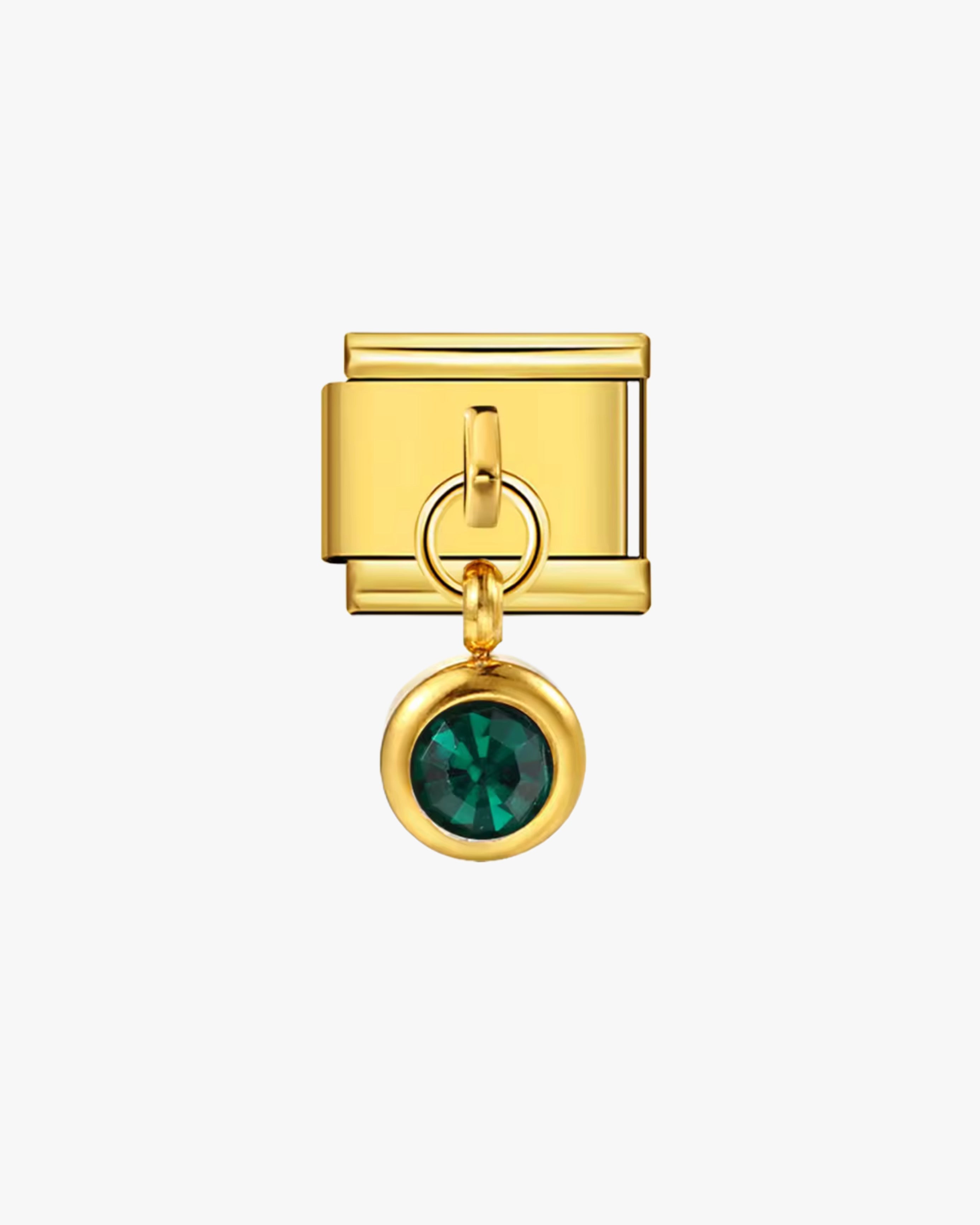 GREEN LONG CHARM - GOLD