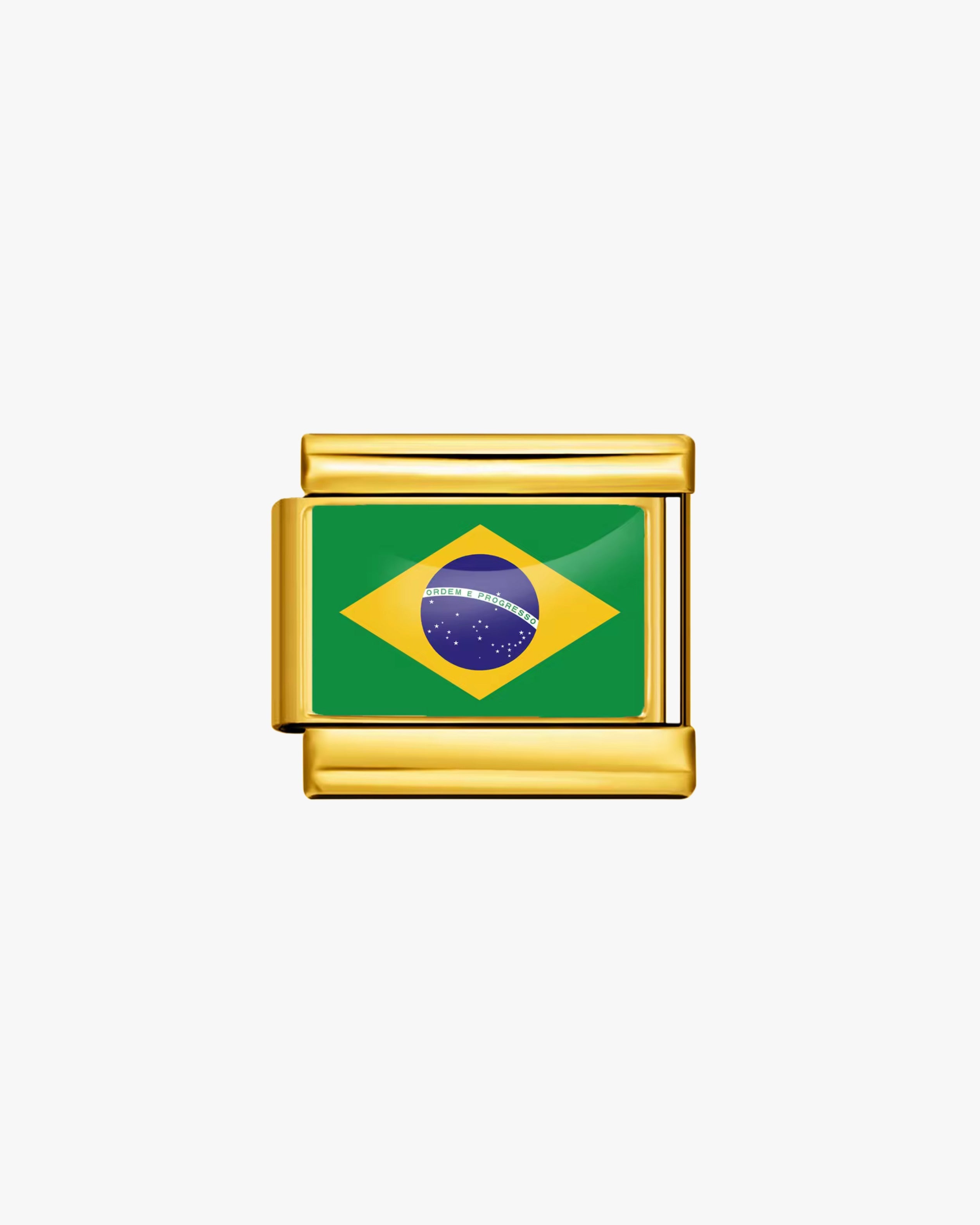 BRAZIL FLAG CHARM - GOLD