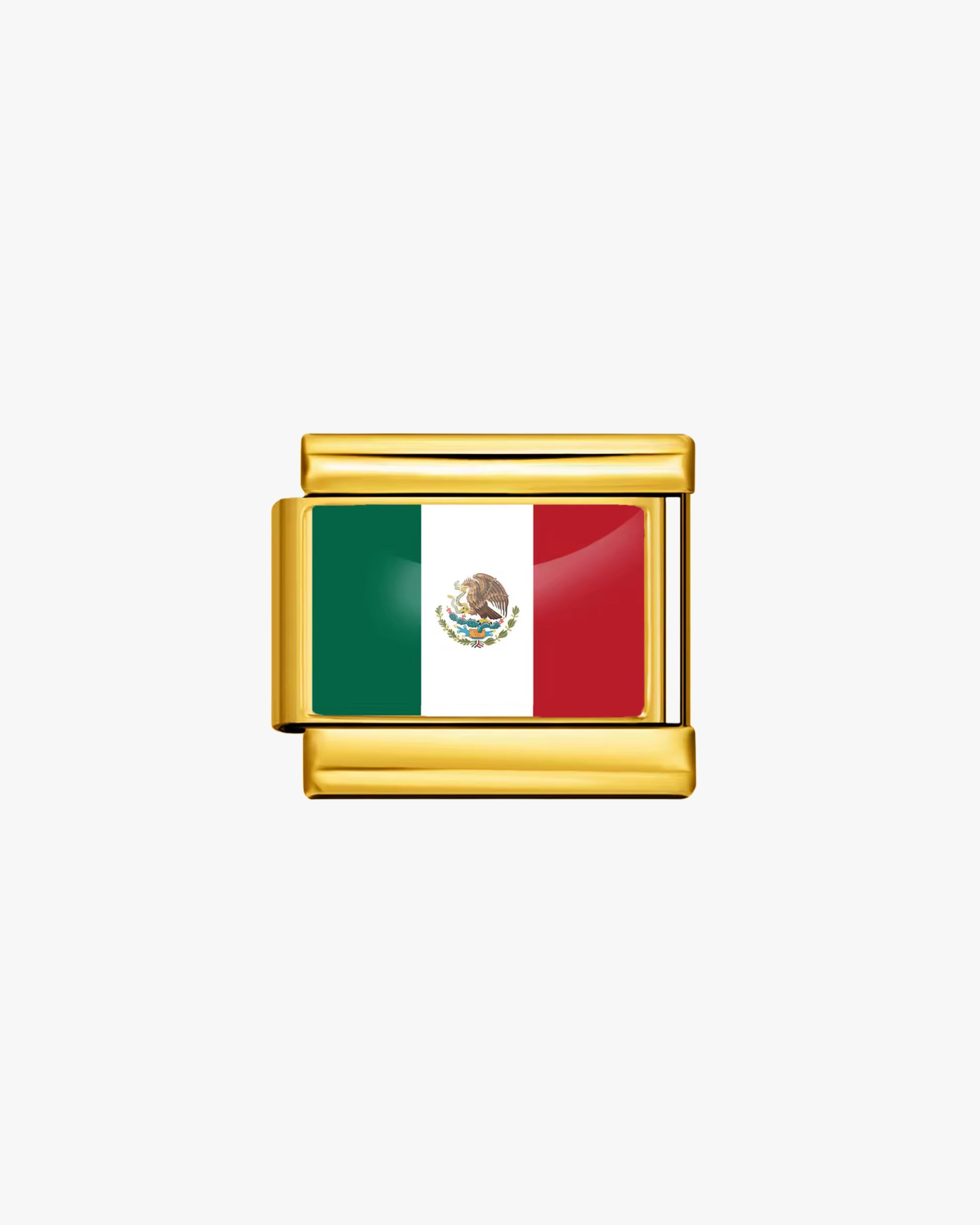 MEXICO FLAG CHARM - GOLD