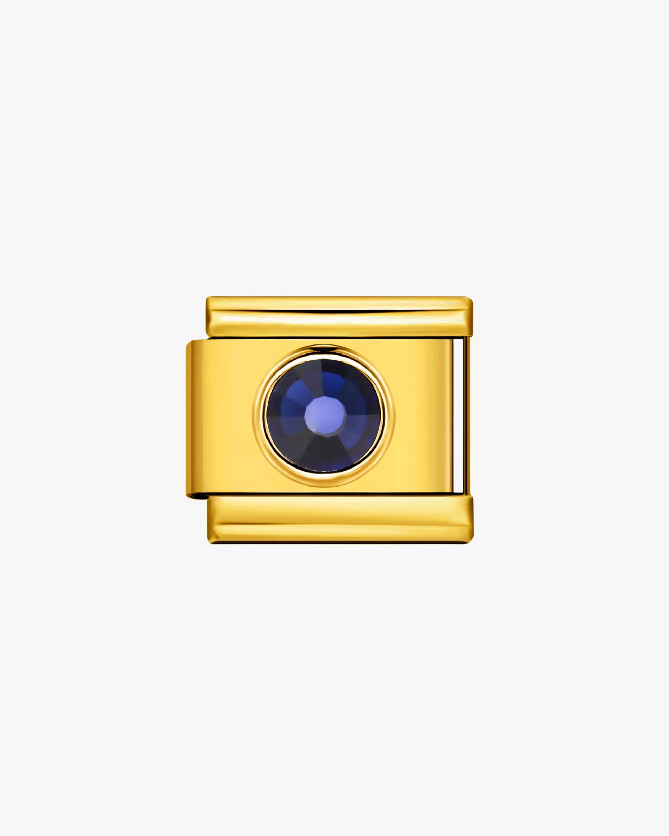 DARK BLUE CRYSTAL CHARM - GOLD