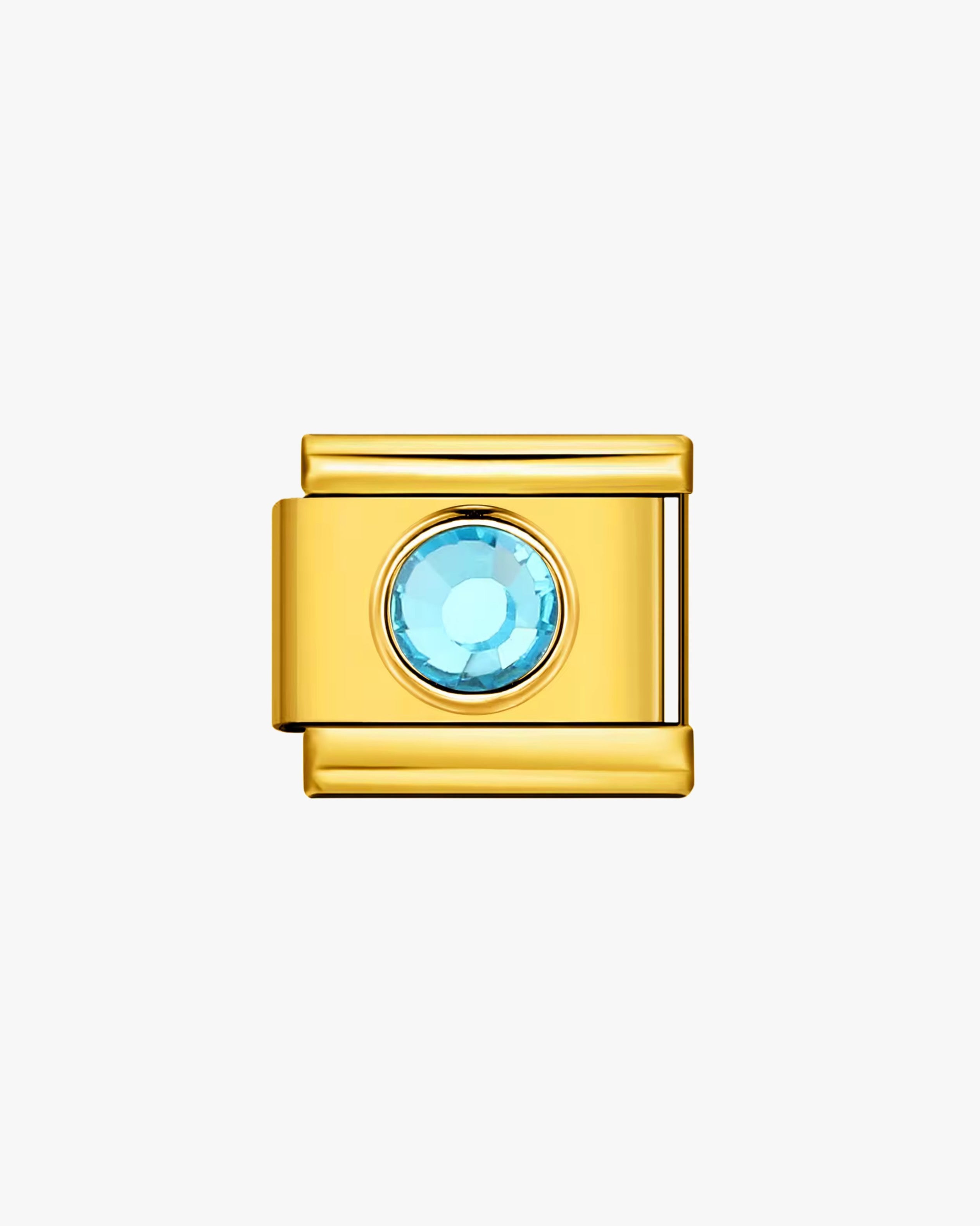 CYAN CRYSTAL CHARM - GOLD