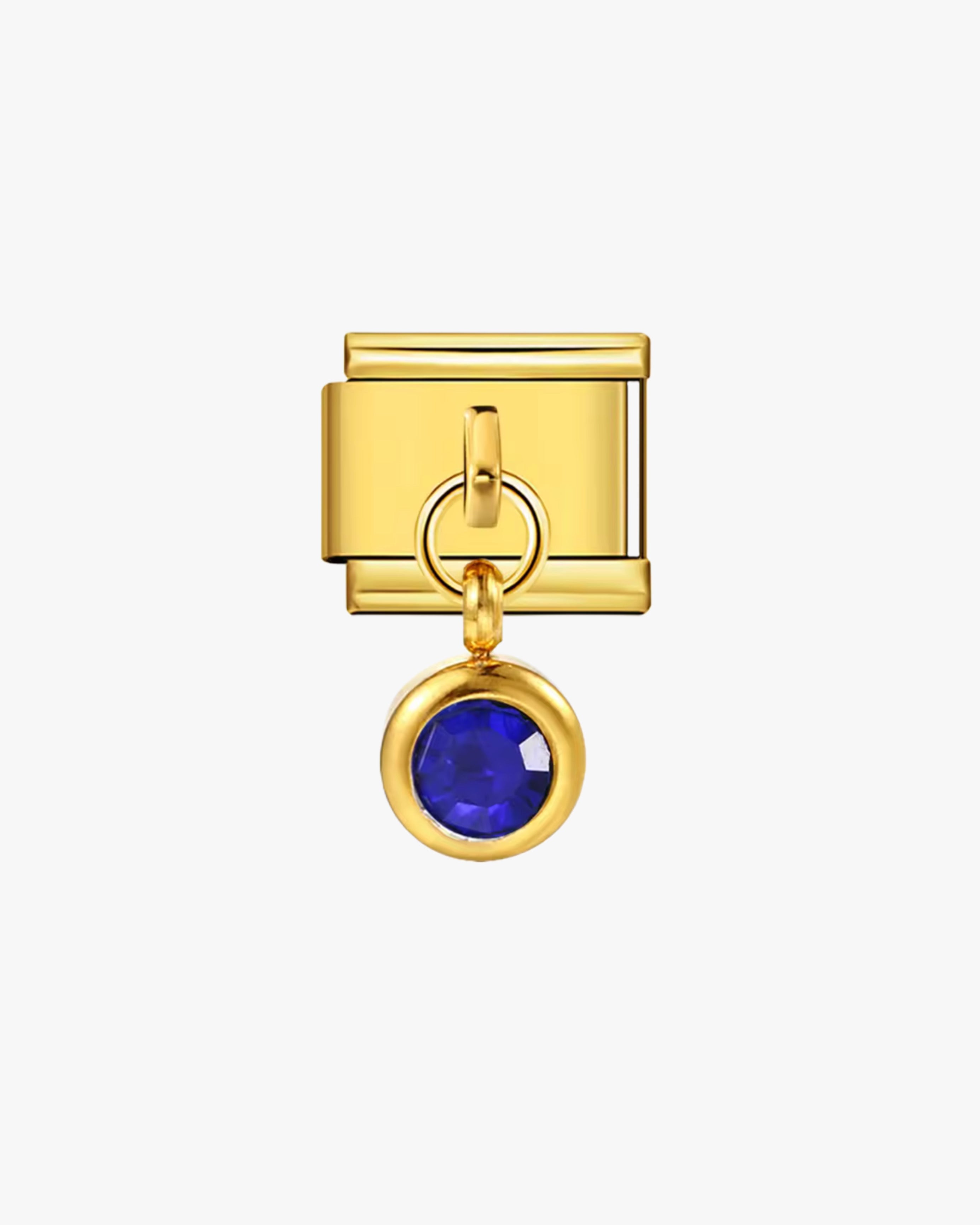 DARK BLUE LONG CHARM - GOLD