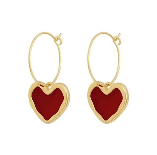 Red Heart Earrings