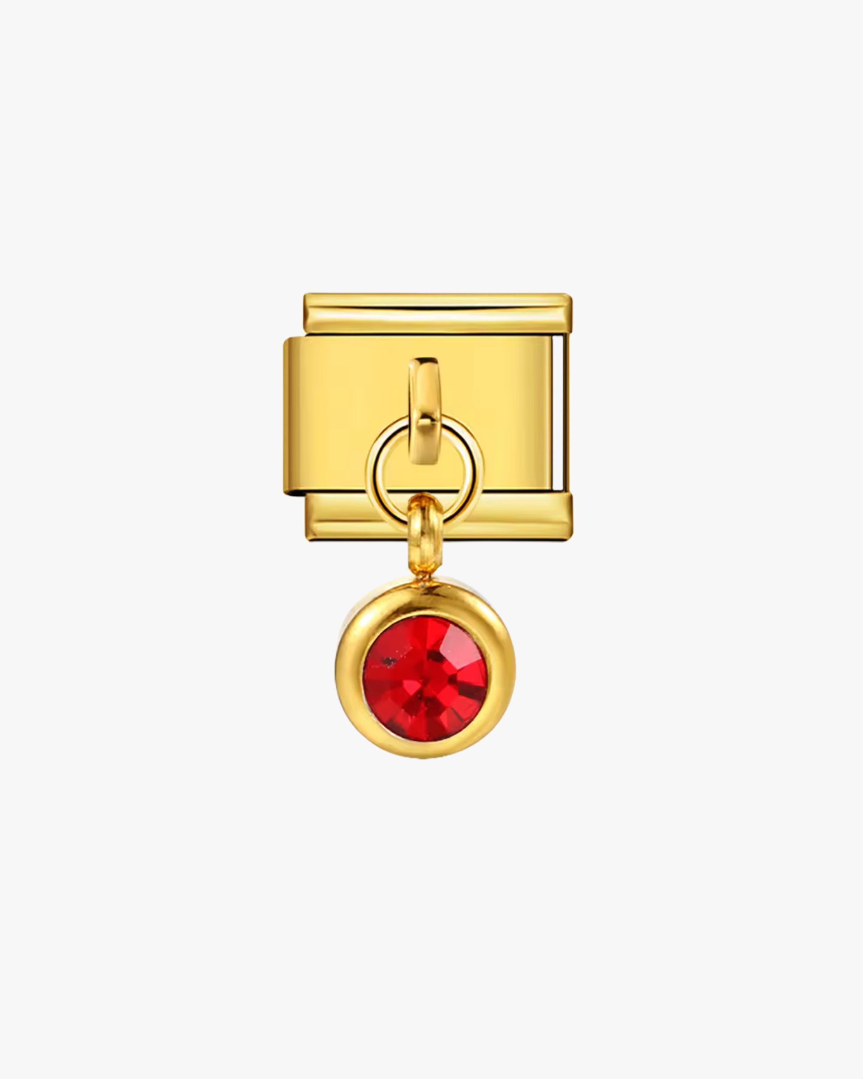 RED LONG CHARM - GOLD