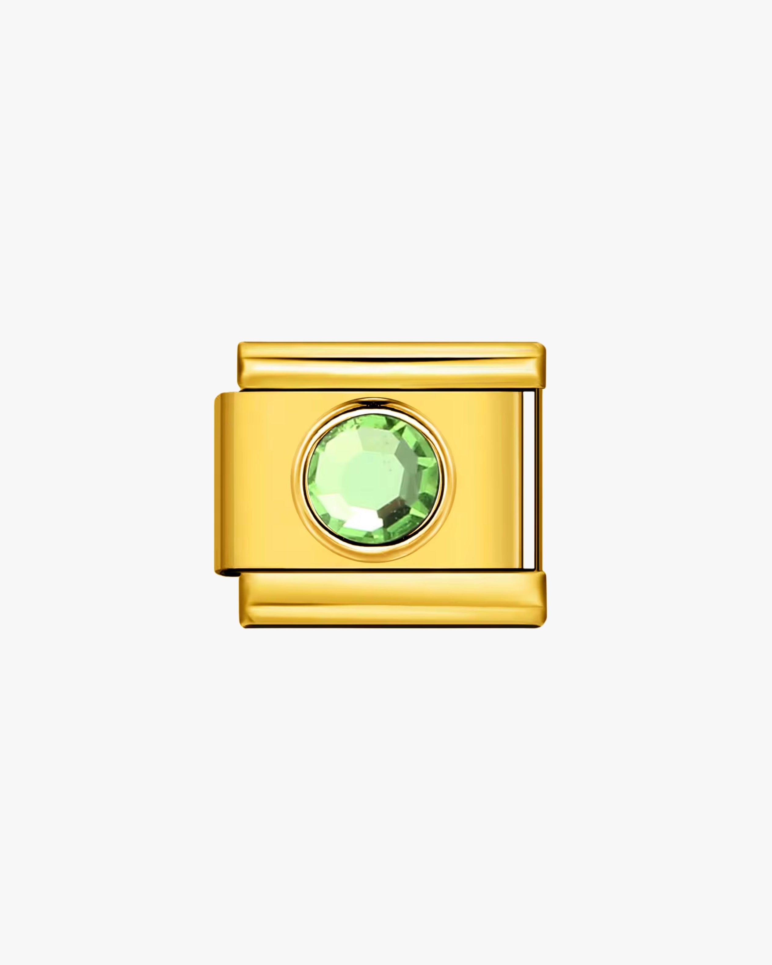 LIGHT GREEN CRYSTAL CHARM - GOLD
