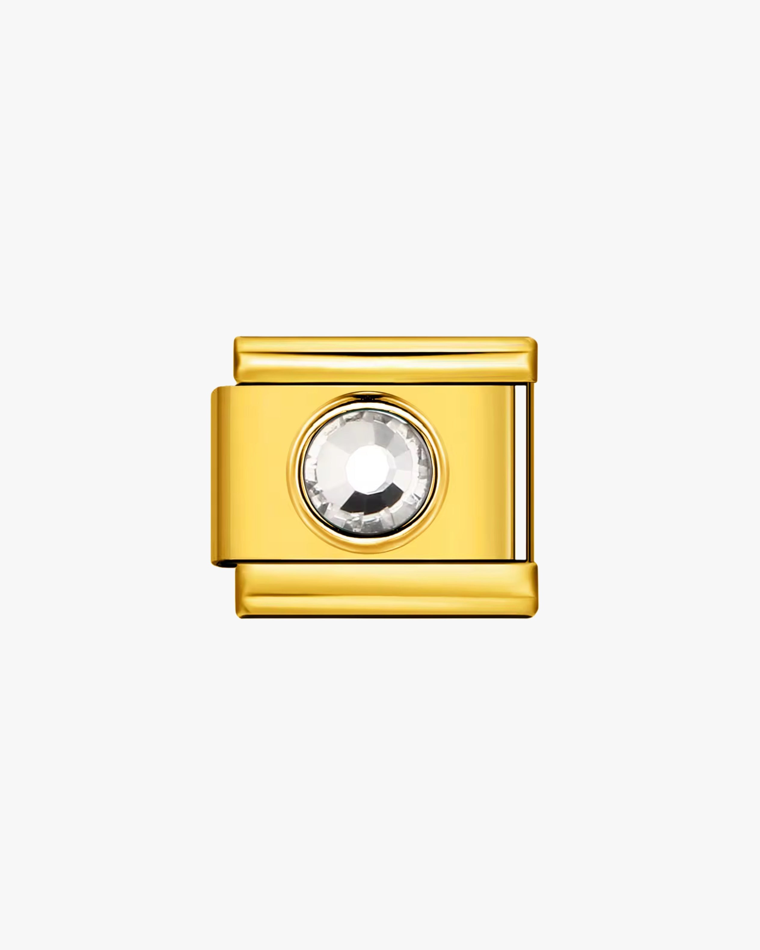 CLEAR CRYSTAL CHARM - GOLD