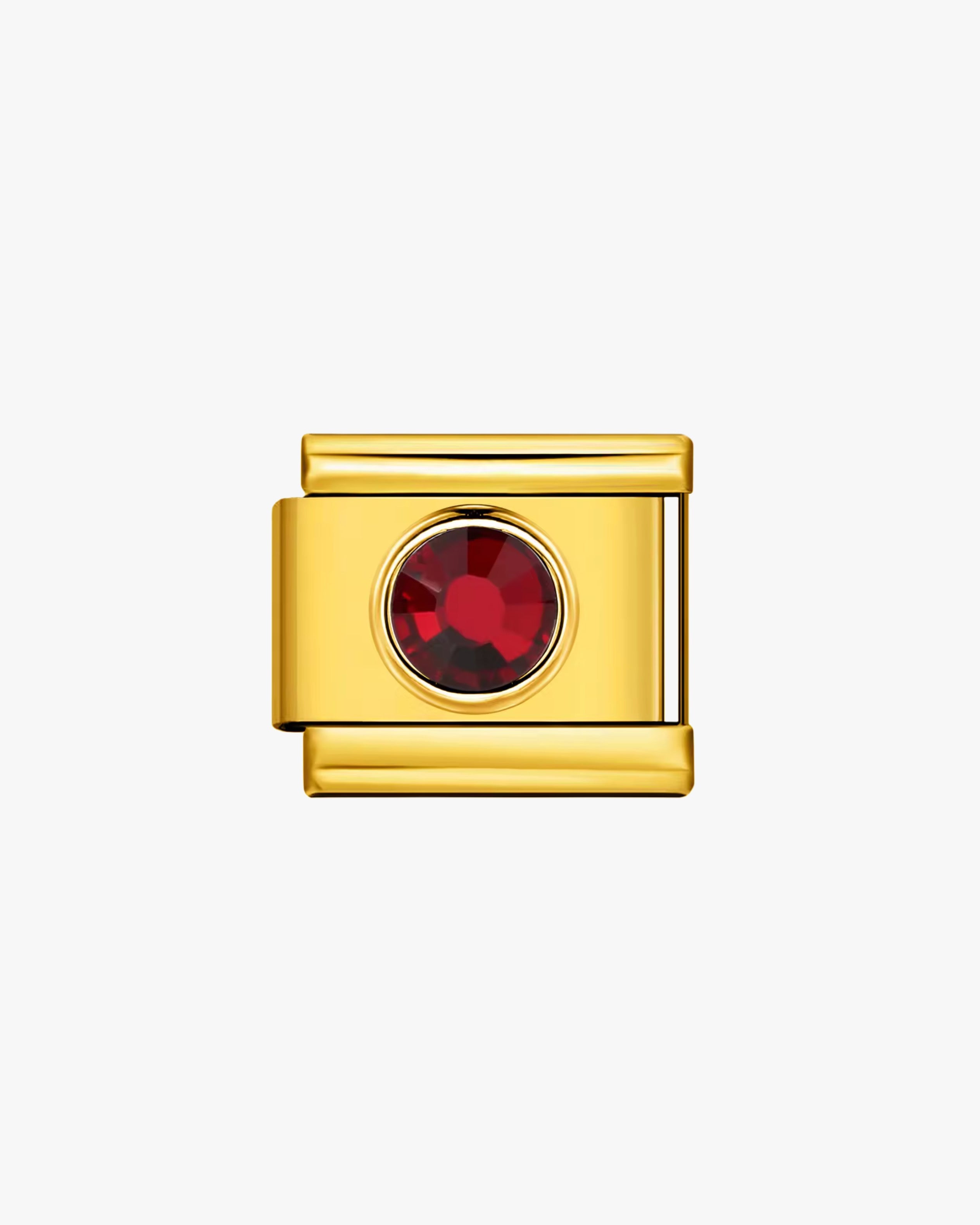 RED CRYSTAL CHARM - GOLD
