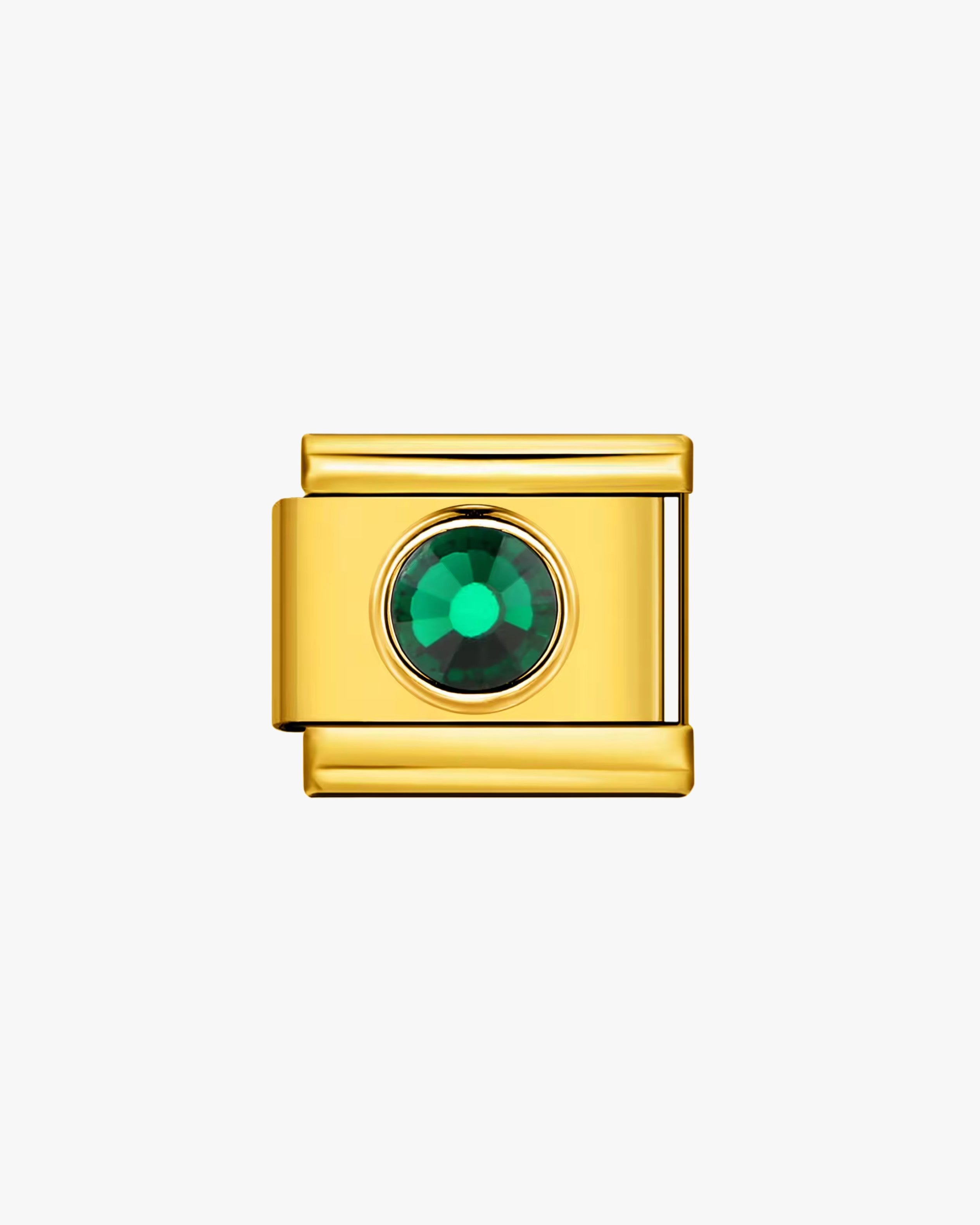 FOREST GREEN CRYSTAL CHARM - GOLD
