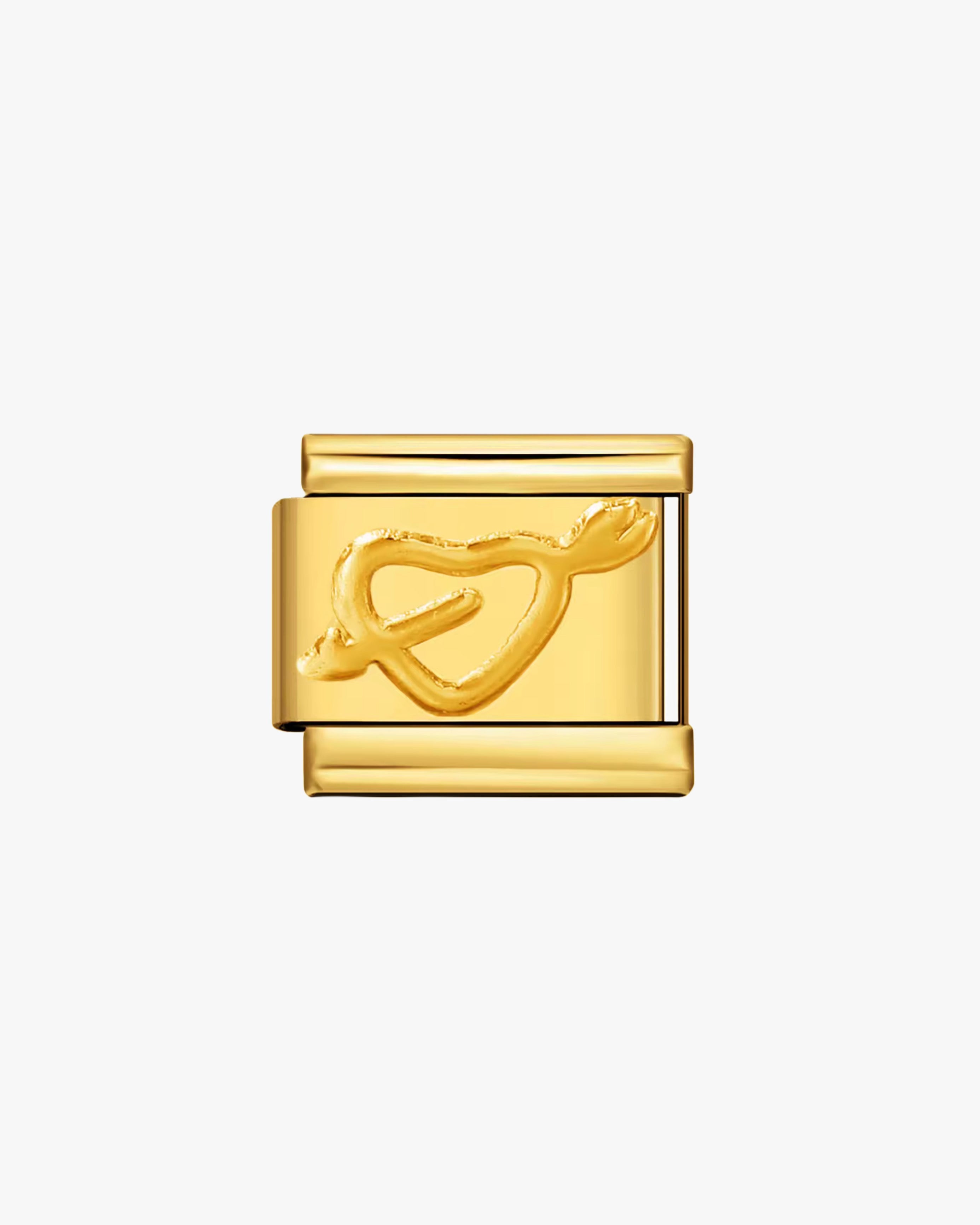 CROSS HEART CHARM - GOLD