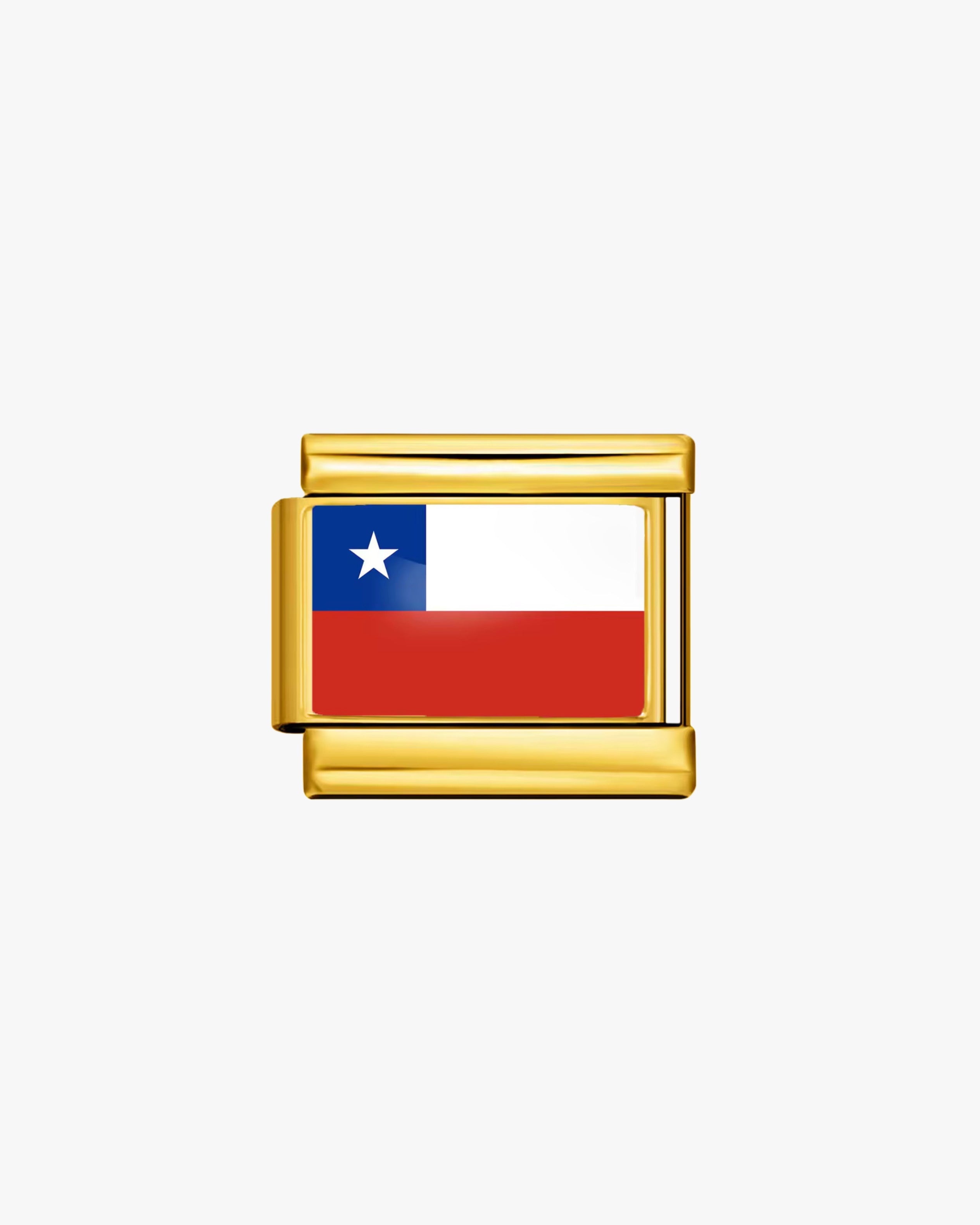 CHILE FLAG CHARM - GOLD