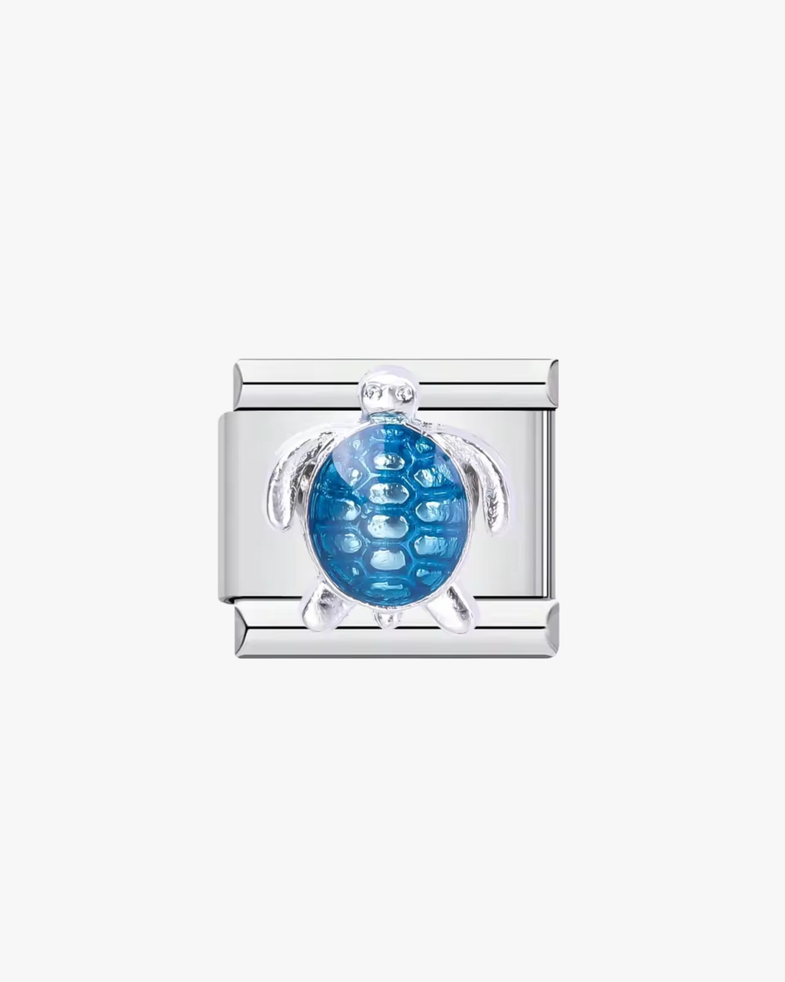 BLUE TURTLE CHARM - SILVER