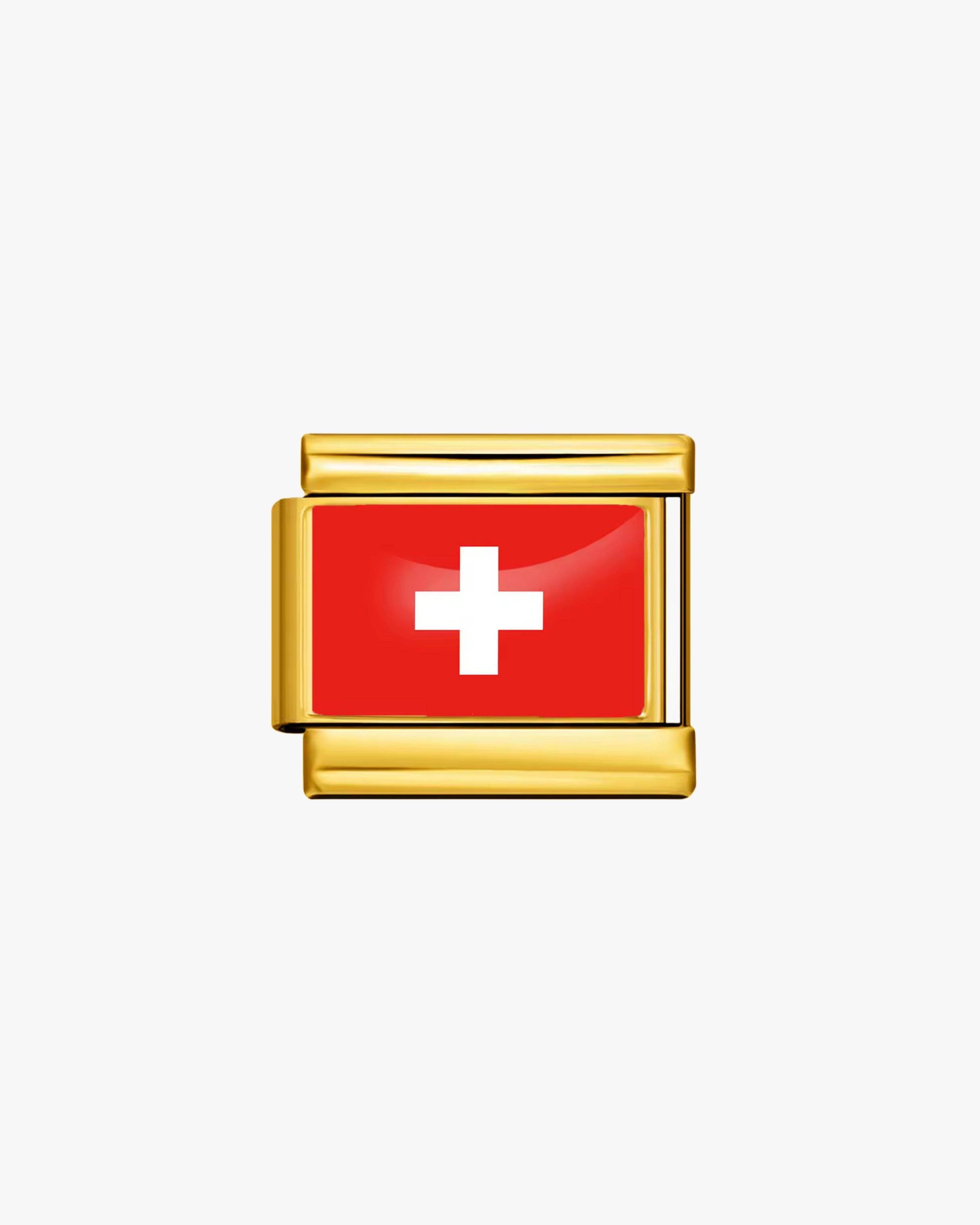 SWITZERLAND FLAG CHARM - GOLD