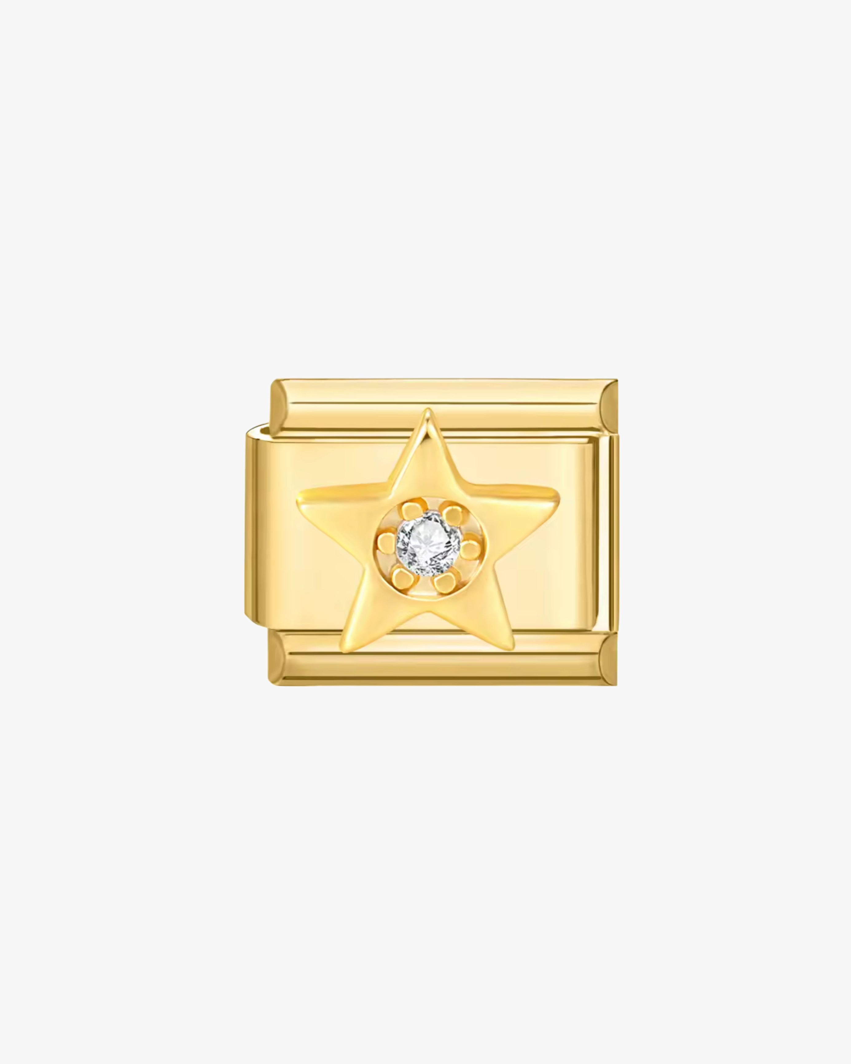 CRYSTAL STAR CHARM - GOLD