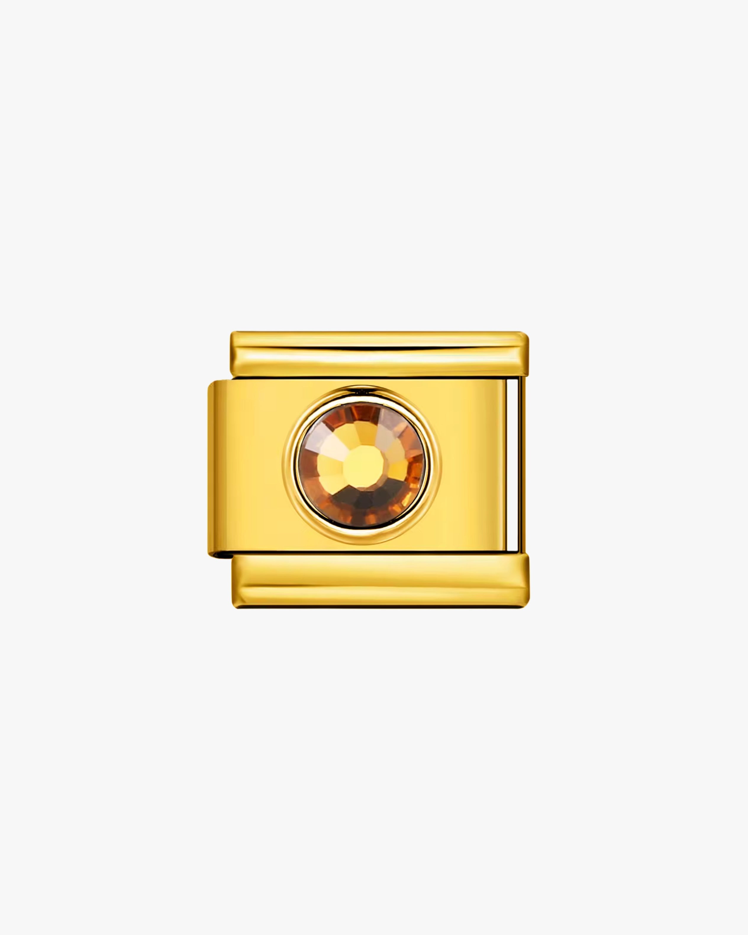 ORANGE CRYSTAL CHARM - GOLD