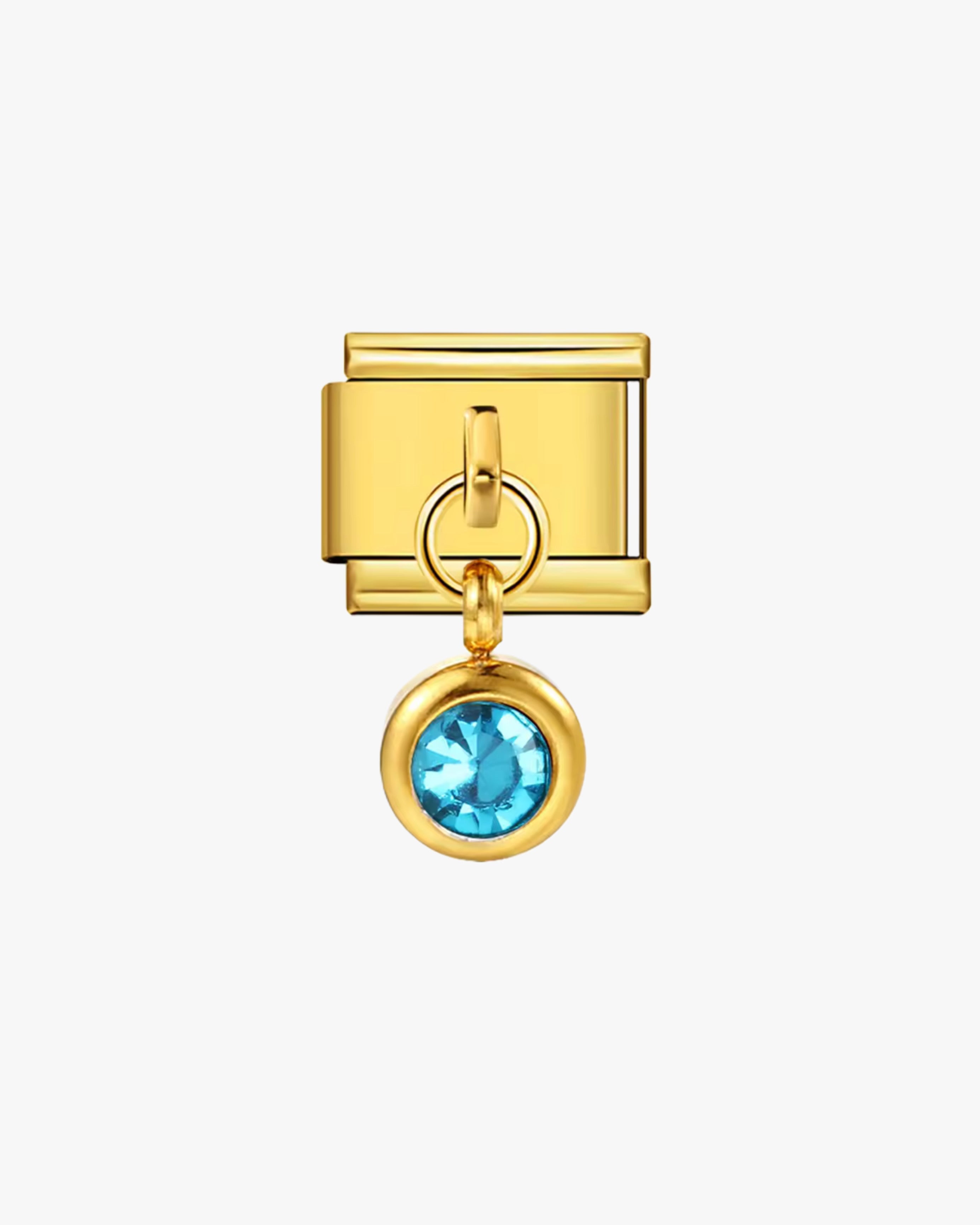 CYAN LONG CHARM - GOLD