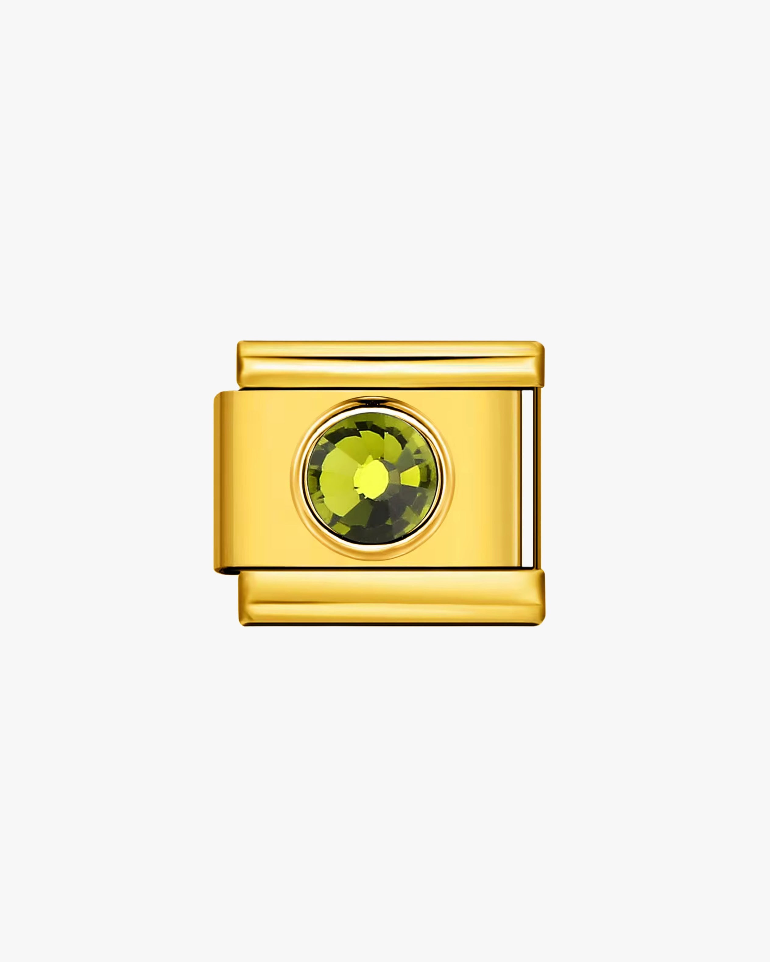 OLIVE CRYSTAL CHARM - GOLD