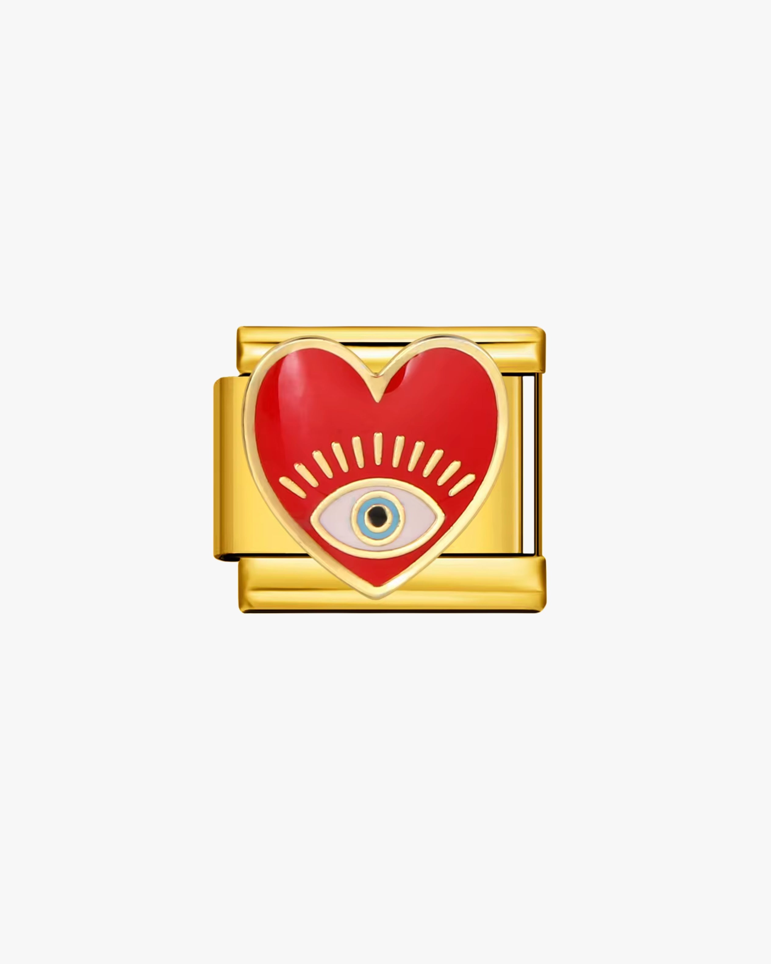 RED HEART CHARM - GOLD