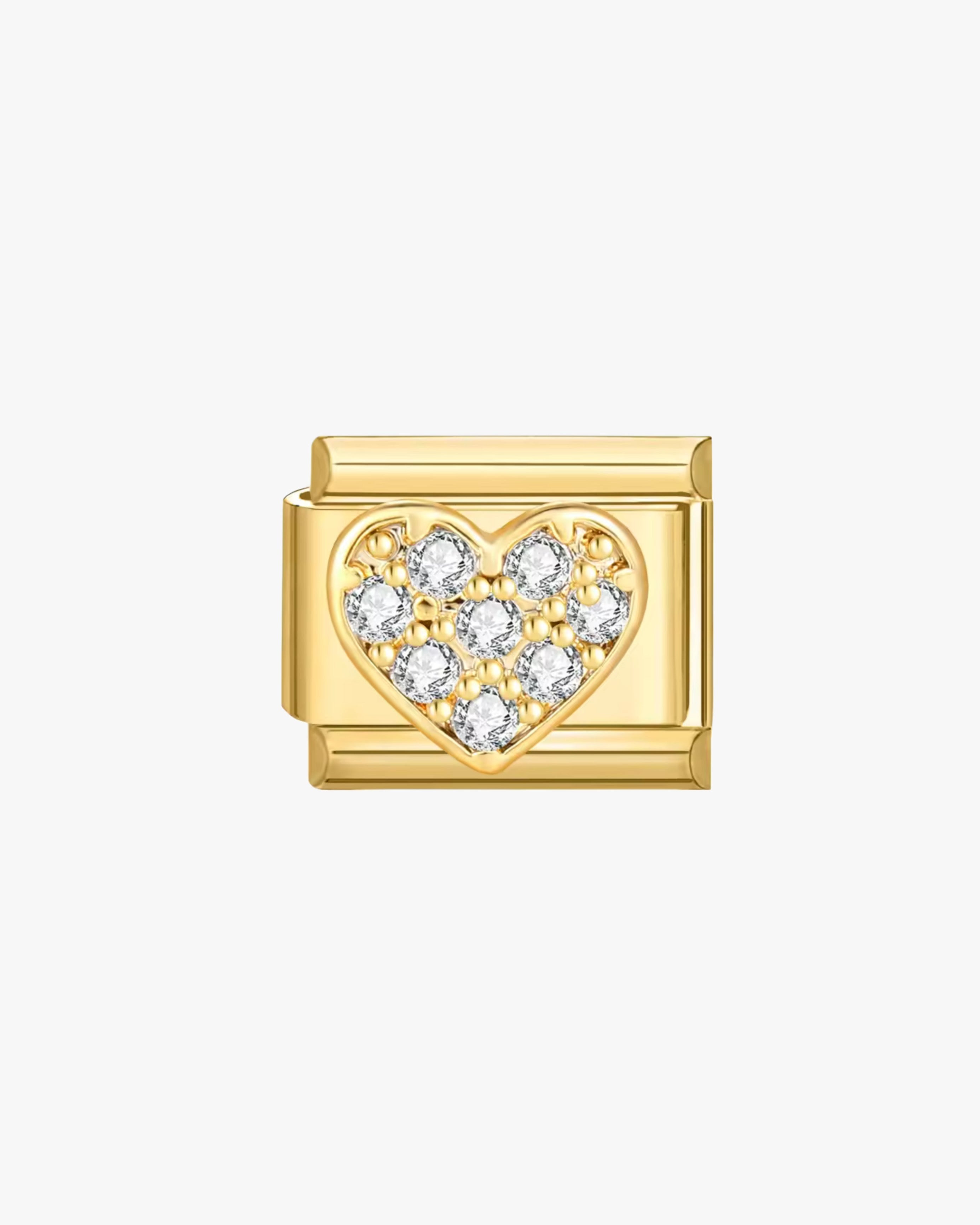DIAMONDS HEART CHARM - GOLD