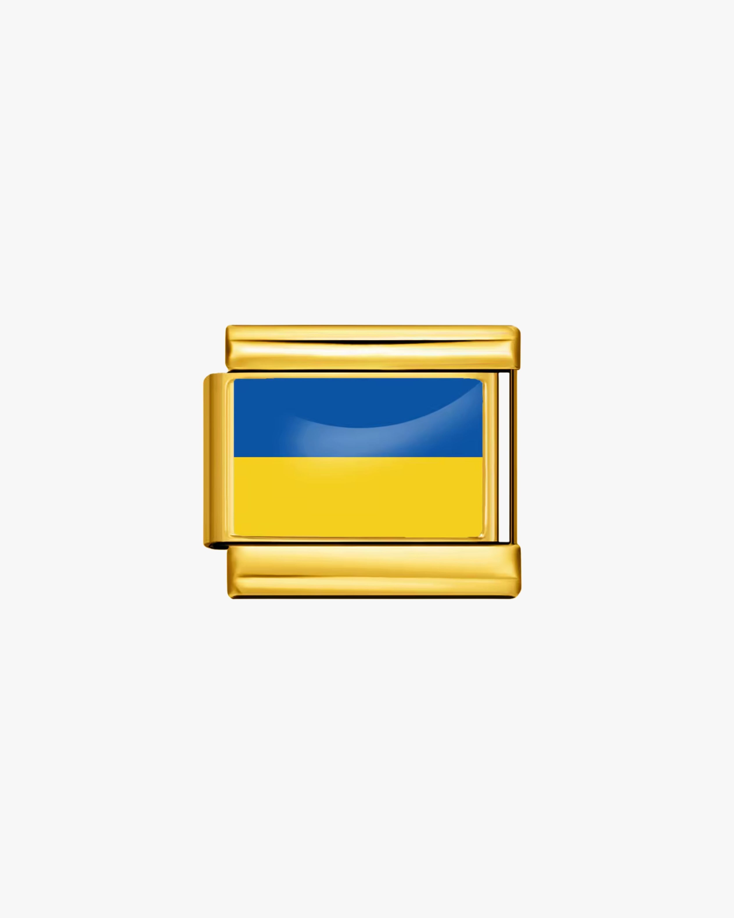 UKRAINE FLAG CHARM - GOLD